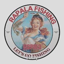 Vintage Rapala 1935 Oil Porcelain Gas Pump Sign