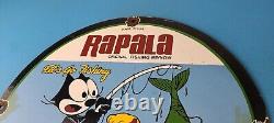Vintage Rapala Fishing Lures Ad Sign Felix the Cat Porcelain Gas Pump Sign