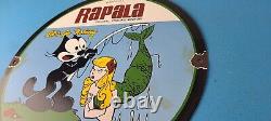 Vintage Rapala Fishing Lures Ad Sign Felix the Cat Porcelain Gas Pump Sign