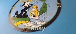 Vintage Rapala Fishing Lures Ad Sign Felix the Cat Porcelain Gas Pump Sign