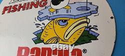 Vintage Rapala Fishing Lures Porcelain Chilly Sales Tackle Service Gas Pump Sign