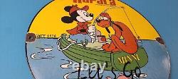 Vintage Rapala Sign Mickey Mouse Pluto Fishing Tackle Lures Gas Oil Pump Sign