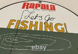 Vintage Rapala Tackle Fishing Lures Porcelain Sign Gas Oil Mercury Outboard Penn