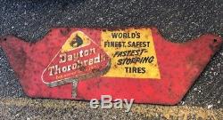 Vintage Rare Dayton Tires Gas Station Oil Metal Sign Antique Horse Thorobred