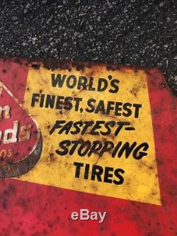 Vintage Rare Dayton Tires Gas Station Oil Metal Sign Antique Horse Thorobred