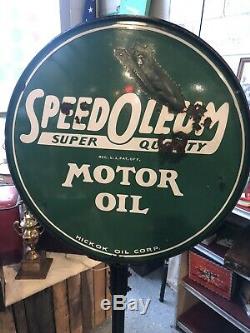 Vintage Rare Detroit Hi-Speed Porcelain Lollipop Sign Gas Oil Nice