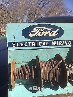 Vintage Rare Ford Motor Co Electrical Wire Display Rack Sign Gasoline Oil Gas