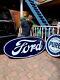Vintage Rare Lg Ford Motor Co Metal Porcelain Sign Gasoline Oil Gas 72x36
