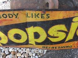 Vintage Rare Popsicle Metal Tin Sign CANDY GAS OIL SODA COLA ICE CREAM 35 x 12