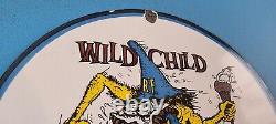 Vintage Rat Fink Porcelain Gas Oil Wild Child Roth Hot Rod Service Pump Sign