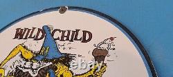 Vintage Rat Fink Porcelain Gas Oil Wild Child Roth Hot Rod Service Pump Sign
