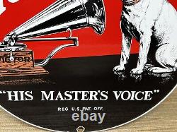 Vintage Rca Porcelain Sign Record Player Gramophone Gas Oil Nipper The Dog