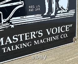 Vintage Rca Porcelain Sign Record Player Gramophone Gas Oil Nipper The Dog
