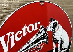 Vintage Rca Porcelain Sign Record Player Gramophone Gas Oil Nipper The Dog