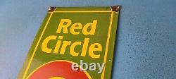 Vintage Red Cirlce Porcelain Tobacco Cigar Pipe General Store Gas Pump Sign