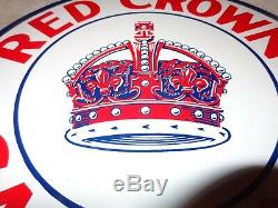 Vintage Red Crown Gasoline 11 3/4 Porcelain Metal Gas & Oil Sign! Pump Plate
