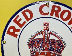 Vintage Red Crown Gasoline Porcelain Sign Standard Oil Gas Station Pump Plate
