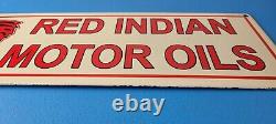 Vintage Red Indian Porcelain Large American Indian Service Station Gas Pump Sign