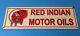 Vintage Red Indian Porcelain Sign Large American Indian Service Gas Pump Sign