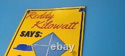 Vintage Reddy Kilowatt Porcelain Duck 16 Electric Edison Service Station Sign