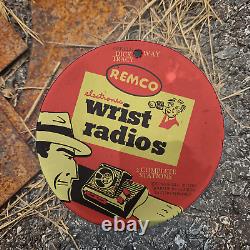 Vintage Remco Electronic Wrist Radios Porcelain Gas Oil 4.5 Sign