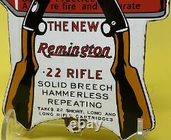 Vintage Remington. 22 Rifle Porcelain Sign Cartridges Umc Winchester Gas Oil Gun