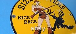 Vintage Remington Porcelain Nice Rack Deer Buck Hunting Rifle Service Sign