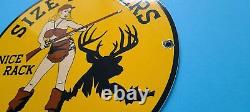 Vintage Remington Porcelain Nice Rack Deer Buck Hunting Rifle Service Sign