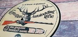 Vintage Remington Porcelain Rifle Ammo Buck Deer Service Sales Gas Pump Sign