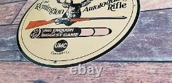 Vintage Remington Porcelain Rifle Ammo Buck Deer Service Sales Gas Pump Sign