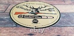 Vintage Remington Porcelain Rifle Ammo Buck Deer Service Sales Gas Pump Sign