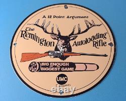 Vintage Remington Porcelain Sign Firearms Rifles Deer Ammo Guns Gas Pump Sign