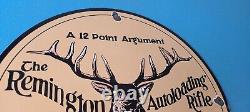Vintage Remington Porcelain Sign Firearms Rifles Deer Ammo Guns Gas Pump Sign