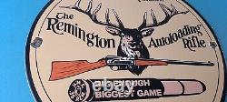 Vintage Remington Porcelain Sign Firearms Rifles Deer Ammo Guns Gas Pump Sign
