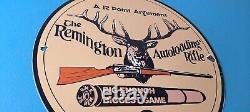 Vintage Remington Porcelain Sign Firearms Rifles Deer Ammo Guns Gas Pump Sign