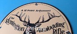 Vintage Remington Porcelain Sign Firearms Rifles Deer Ammo Guns Gas Pump Sign