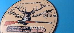 Vintage Remington Porcelain Sign Firearms Rifles Deer Ammo Guns Gas Pump Sign