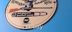 Vintage Remington Porcelain Sign Firearms Rifles Deer Ammo Guns Gas Pump Sign