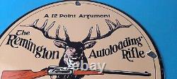 Vintage Remington Porcelain Sign Firearms Rifles Deer Ammo Guns Gas Pump Sign