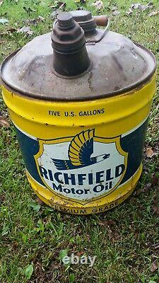 Vintage Richfield Motor Oil 5 Gallon Can