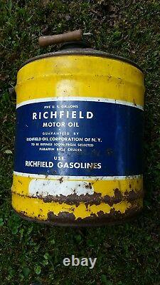 Vintage Richfield Motor Oil 5 Gallon Can