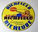 Vintage Richfield Richlube Sign California's Finest Pinup Girl Gas Pump Sign