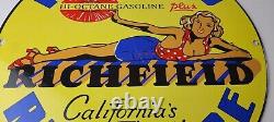 Vintage Richfield Richlube Sign California's Finest Pinup Girl Gas Pump Sign
