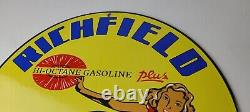 Vintage Richfield Richlube Sign California's Finest Pinup Girl Gas Pump Sign