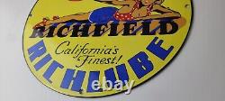 Vintage Richfield Richlube Sign California's Finest Pinup Girl Gas Pump Sign