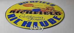 Vintage Richfield Richlube Sign California's Finest Pinup Girl Gas Pump Sign