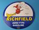 Vintage Richlube Gasoline Sign Aero Type Engine Gas Pump Porcelain Sign
