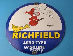 Vintage Richlube Gasoline Sign Aero Type Engine Gas Pump Porcelain Sign