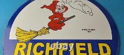 Vintage Richlube Gasoline Sign Aero Type Engine Gas Pump Porcelain Sign