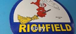 Vintage Richlube Gasoline Sign Aero Type Engine Gas Pump Porcelain Sign